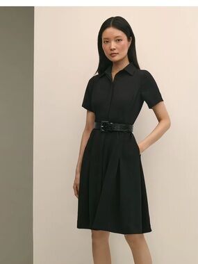 Brooks Brothers Dark Navy Short-Sleeve poplin  Dress